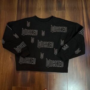WICKED Black Sweatshirt with Rhinestones Size Small